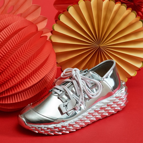 giuseppe zanotti BNIB metallic silver lowtops - Picture 6 of 16